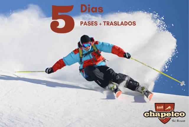 Pase Esquí Flex + Traslados al Cerro por 5 dias